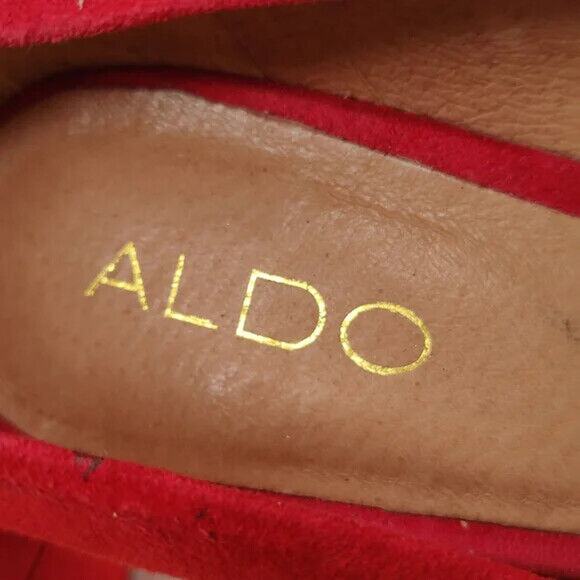 Red Vintage Y2K suede platform Pump by Aldo sz 8.5 - Picture 11 of 11